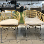 2x Rotan tuinstoel 58x58x73 cm
