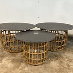 3x Tuintafel, bijzettafel 2x diameter 75 cm, 1x diameter 55 cm, BUITEN