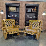 Fauteuil Chesterfield, Tremblay, geel