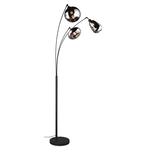 Trio Lumina Vloerlamp Zwart ecxl. 3x E14 28W Voetschakelaar Verchroomd