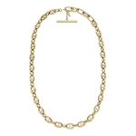 Fossil Heritage D-Link Goudkleurige Messing Ankerschakel Ketting voor