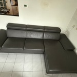 Leren Zit/ligbank, Montel, Donkergrijs / Antraciet