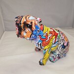 Bulldog sculptuur – Neon Grafitti dog