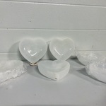 6x Seleniet schalen hartvorm, wit