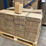 Pallet met ruim 1100 verzenddozen 17x11x18cm, bruin