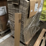 Pallet ca. 270 lange verzenddozen 100x10x10cm, bruin