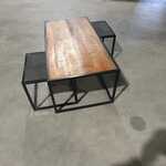 Industriële salontafelset – hout en zwart staal, Starfurn, 2024