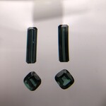 4x Indicoliet toermalijn, Blauwgroen of Groenblauw