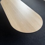 Tafelblad plat ovaal 220×90 cm | zwarte rand | eiken