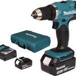 Accuboormachine set 18V Makita, DDF453RFE