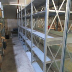 Metalen legbordstelling Dexion, breedvakstelling, chroom