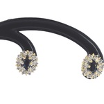 Geelgouden oorbellen met saffieren en diamanten