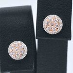 Witgouden oorbellen met natuurlijke roze en witte diamant