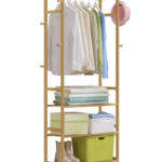 5x Bamboe kledingrek/kapstok 70x30x170 cm I-Wannahave