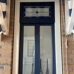 ( Locatie Zwolle ) 3 Deurkozijn met bovenlicht glas in lood + brievenb