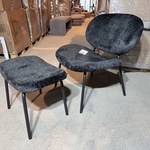 Fauteuil + hocker Home-bound, Pip, Zwart