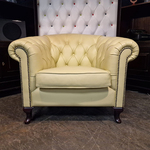 Fauteuil Chesterfield, Hampton, crème
