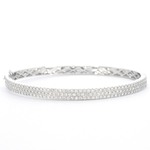 Witgouden vaste armband met briljant geslepen diamant