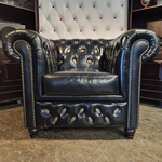 Fauteuil Chesterfield, Brighton, zwart
