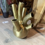 Tulpenvaas, champagne goudkleurig aluminium