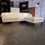 Hoekbank Chesterfield, Acme, crème