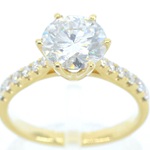 Gouden ring met diamant met een briljant geslepen diamant van 2.00 car