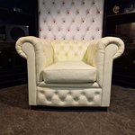 Fauteuil Chesterfield, Brighton, crème