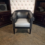 Fauteuil Chesterfield , Club Chair, zwart, zilver