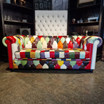 3-Zits Bank Chesterfield, Kameleon, meerkleurig