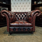 Fauteuil Chesterfield, Medburn, rood