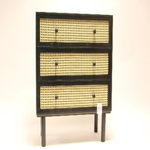 2x Ladekast zwart met kunststof webbing lade-fronten