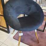 Lounge chair black velvet gold, Zwart, 2025
