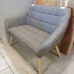 2 persoons scandinavisch bankje linnen, Grijs, 2025