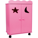 Base Toys Houten Poppen Kledingkast Roze