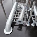 Materiaalbok met 2x 8 duims buis met flens