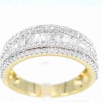 Gouden band ring met vijf rijen van diamant 1.00 carat