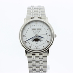 Heren chronograaf polshorloge, Blanpain, Villeret triple calender, wit