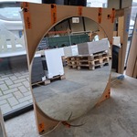 Badkamerspiegel Xenz, Cola, Mat goud