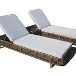 2x Ligbed, Vonato, Bruin, incl. bijzettafel