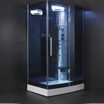 Stoomcabine Vonato met massagejets Zwarte cabine, witte bodemplaat