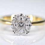 Gouden ring met prinses en marquise geslepen natuurlijke diamanten