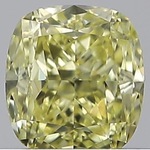 Diamant – 0.40 carat Fancy geel Kussenvorm geslepen diamant met een GI