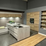 Keuken met inbouwapparatuur, Nobilia, Riva, beton grijs- eiken Havanna