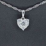 Witgouden hartvormige hanger met diamanten, excl. ketting