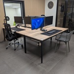 3x Bureautafel met 2x bureaustoel