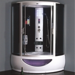 Stoomcabine Vonato, Halvo SpaTherm, zwarte cabine, wit bad