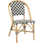 Mica Decorations Mandox Bistrostoel L51 x B57 x H90 cm Rotan ZwartWit