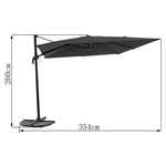 Handson Zweefparasol Ibiza Zwart 300 cm