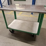 Magazijnwagen met los RVS blad