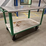 Magazijnwagen met los RVS blad